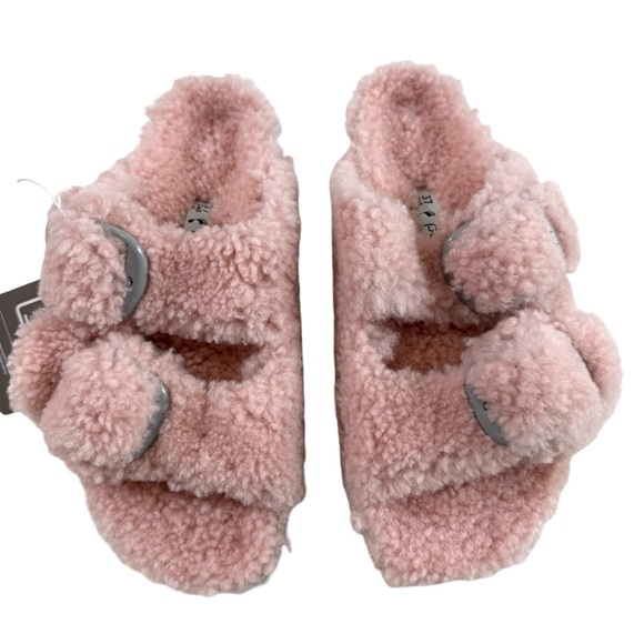 Birkenstock Papillio Arizona Big Buckle Slides in Teddy Crystal Rose Size 37/ L6 - Picture 5 of 16